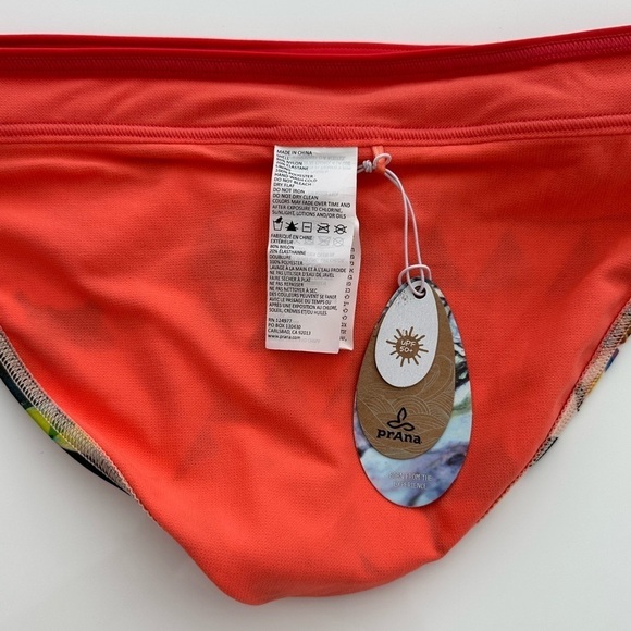 Prana Sabha swim bottoms size Small pink, rose Orange, ties on the sides - Picture 4 of 4
